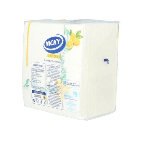SERVILLETA PAPEL NICKY LIMON 33x33 PAQUETE 65uds image number