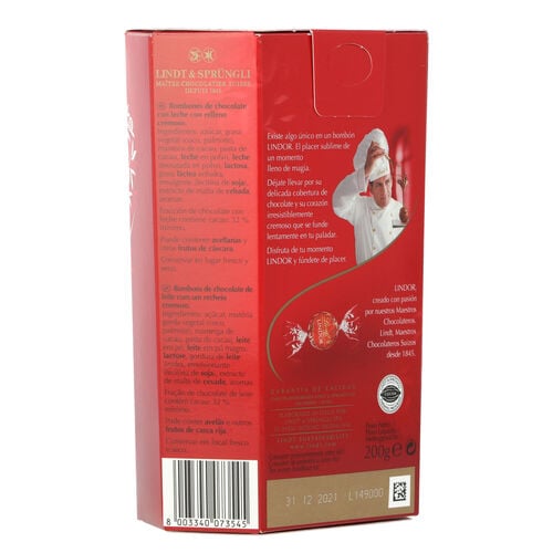 Bombones de chocolate con leche LINDOR LINDT 200g image number