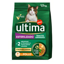 Comida seca para gato esterilizado Tracto Urinario pienso ULTIMA 1,5kg