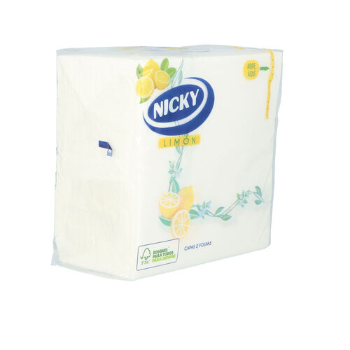 SERVILLETA PAPEL NICKY LIMON 33x33 PAQUETE 65uds image number