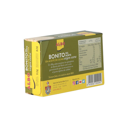 Bonito del Norte en aceite de oliva Virgen Extra ALBO 112g image number