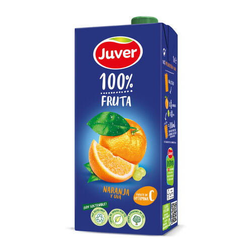 ZUMO DE NARANJA Y UVA 100% FRUTA JUVER 1L image number