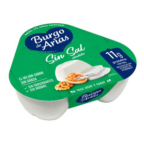 Queso fresco sin sal BURGO DE ARIAS 3x72g image number