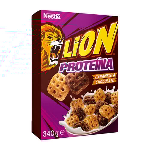 Cereales caramelo y chocolate Lion Prote&iacute;na NESTL&Eacute; 340g image number