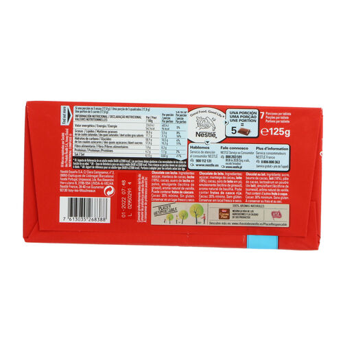 Chocolate con leche NESTL&Eacute; 125g image number