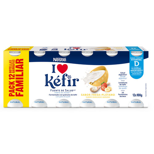 K&eacute;fir sabor fresa-platano NESTL&Eacute; 12x100g image number