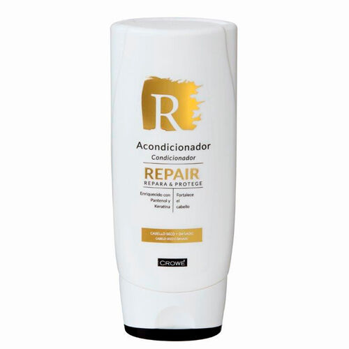 ACONDICIONADOR REPAIR PARA CABELLO SECO Y DAÑADO ENRIQUECIDO CON PANTENOL Y KERATINA CROWE 300ml image number