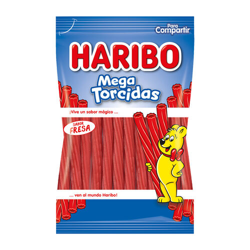 REGALIZ MEGA TORCIDA SABOR FRESA HARIBO 160g image number