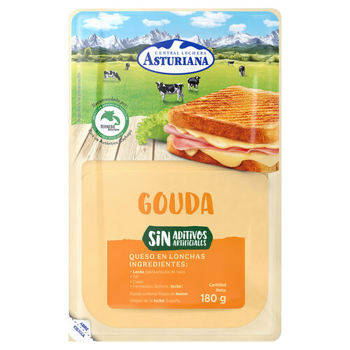 Queso Gouda en lonchas Central Lechera ASTURIANA 180g image number
