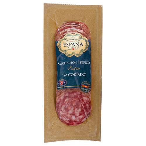 SALCHICHON IBERICO EXTRA YA CORTADO ESPAÑA E HIJOS 150g image number