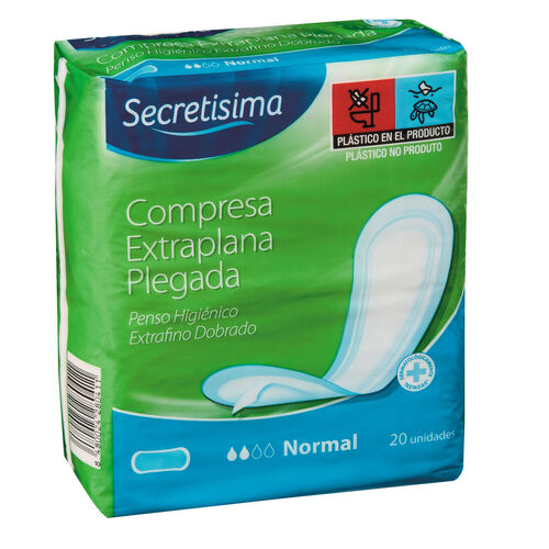 COMPRESA EXTRAPLANA PLEGADA SECRETISIMA 20uds image number