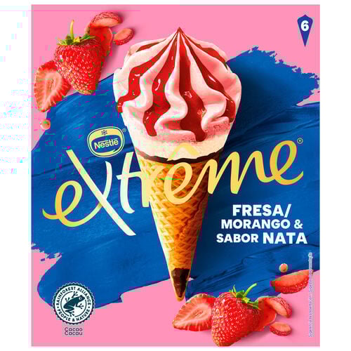 Helado cono fresa y nata extreme NESTL&Eacute; 6x120ml image number