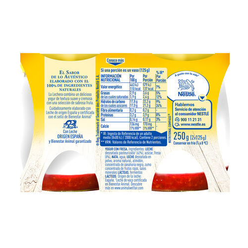 YOGUR CON FRESA LA LECHERA 2x125g image number