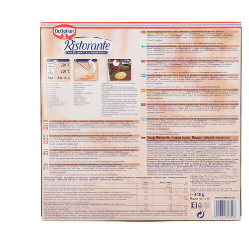 Pizza congelada quattro formaggi RISTORANTE 340g image number