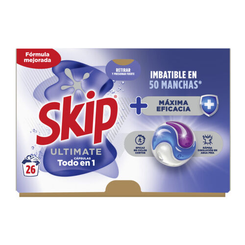 DETERGENTE EN CAPSULAS MAXIMA EFICACIA SKIP ULTIMATE 26 lavados image number