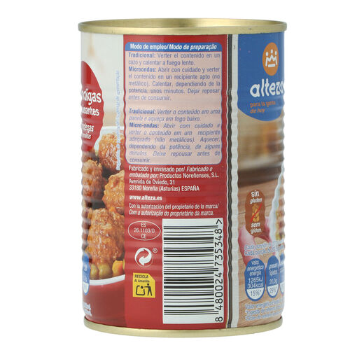 ALBONDIGAS ALTEZA LATA 415g image number