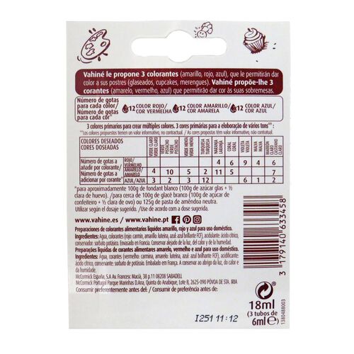 Colorantes alimentarios VAHINE 18ml image number