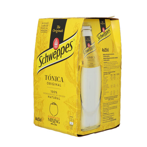 SCHWEPPES tonica botella pack 4x25cl image number
