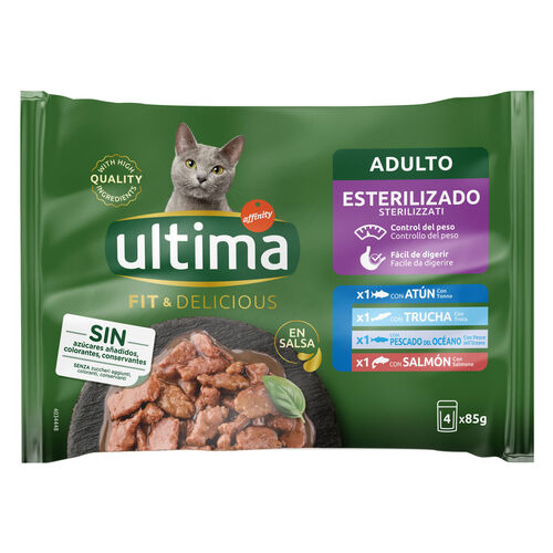 Alimento humedo para gato fit pescado ULTIMA 4x85g image number