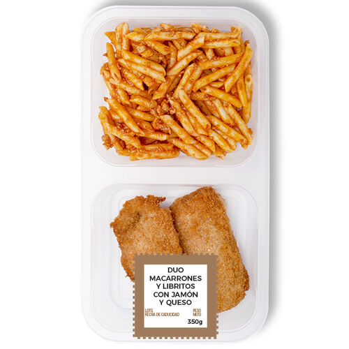 Duo macarrones y libritos con jam&oacute;n y queso 350g image number
