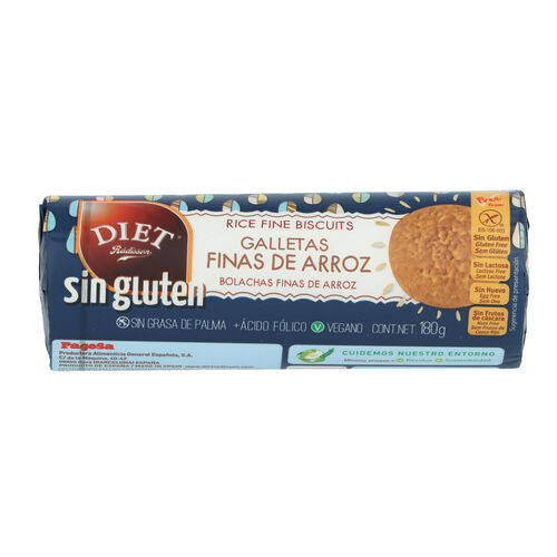 Galletas finas de arroz sin gluten DIAT RADISSON 180g image number
