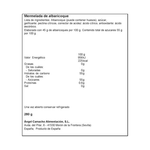MERMELADA DE ALBARICOQUE LA VIEJA FABRICA 280g image number