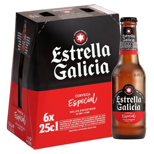 Cerveza ESTRELLA GALICIA 25cl pack 6 botellines image number