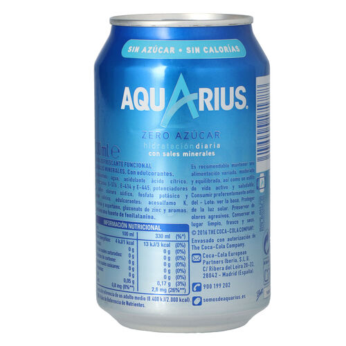 Bebida isot&oacute;nica AQUARIUS Zero 33cl image number