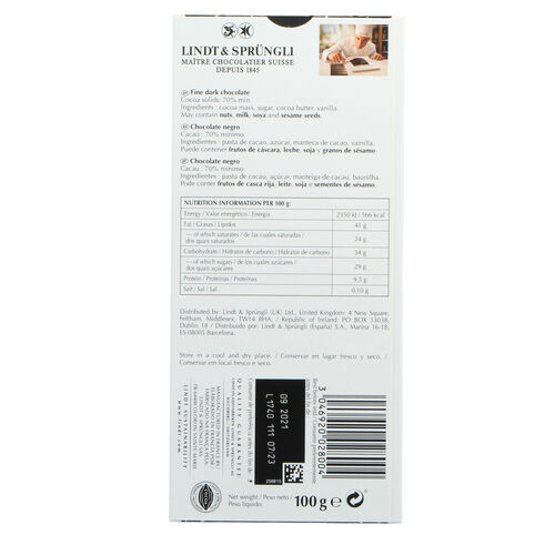 CHOCOLATE LINDT EXCELLENCE 70% 100g image number