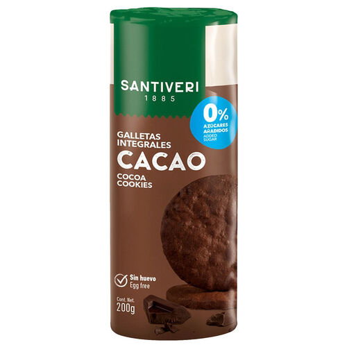 GALLETA INTEGRAL DE  CHOCOLATE SANTIVERI 200g image number