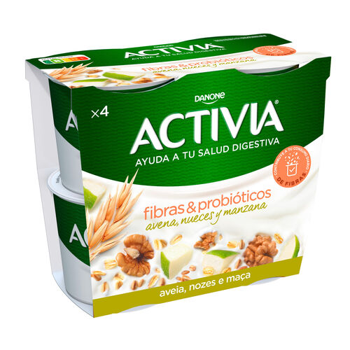 Yogur con cereales sabor a manzana ACTIVIA 4x115g image number