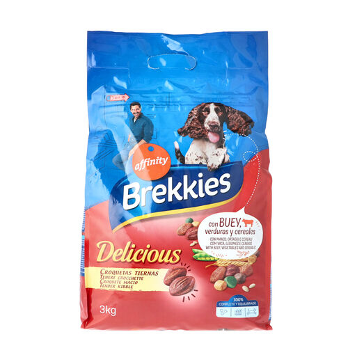 Comida seca para perro adulto con buey BREKKIES 3kg image number