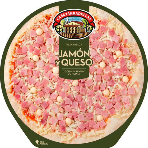 Pizza fresca de jam&oacute;n y queso CASA TARRADELLAS 405g image number