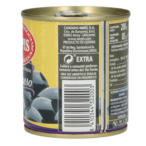 ACEITUNA NEGRA SERPIS SIN HUESO 200g image number