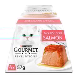 Alimento h&uacute;medo gato mousse con salmon GOURMET revelations 4x57g