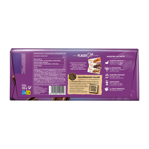 Chocolate con leche y macadamia caramelizada 70% cacao VALOR 150g image number