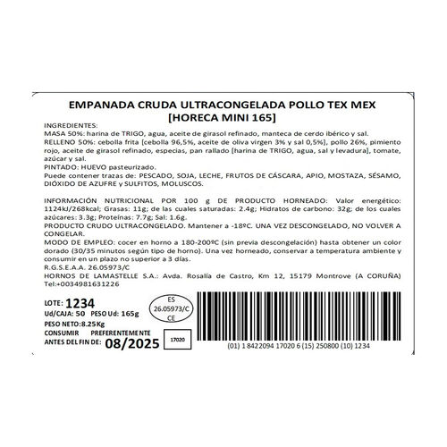 Empanada de pollo sabor Tex-Mex 165g image number