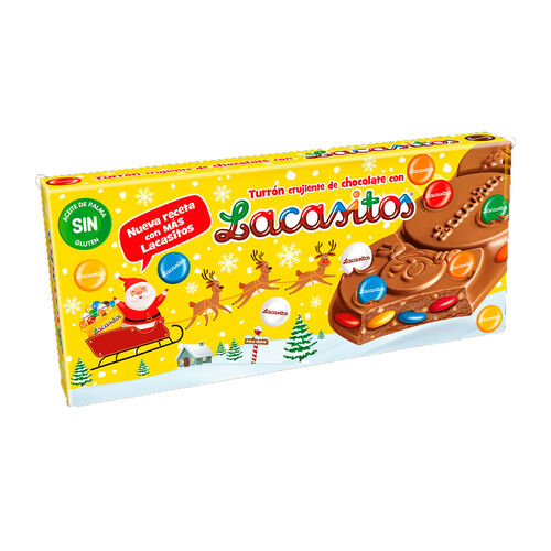 Turrón crujiente de chocolate con LACASITOS 215g image number