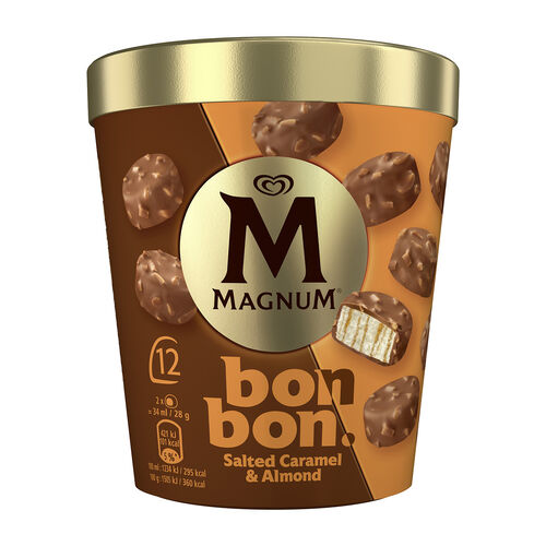 Helado bomb&oacute;n BON bon caramelo salado y almendra MAGNUM 168g image number