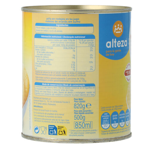 PIÑA ALTEZA JUGO 820g image number