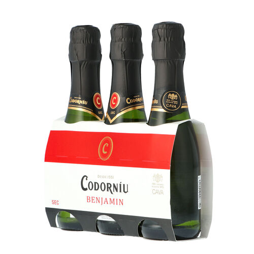 CAVA BENJAMIN T.R. 8 PAK 3B 0.200L..CODORNIU BENJAMIN.CAVA SECO PRESENTADO EN CAJA DE CARTON CON 8 PACKS DE 3 BOTELLAS DE.02 LITROS D.O. CAVA image number