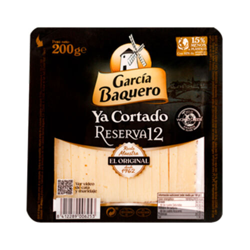 QUESO YA CORTADO RESERVA 12 GARCIA BAQUERO 200g image number