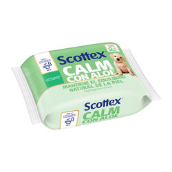 Papel higi&eacute;nico h&uacute;medo Calm con Aloe SCOTTEX 66uds