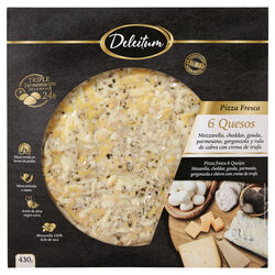 PIZZA 6 QUESOS CON CREMA DE TRUFA DELEITUM 430g