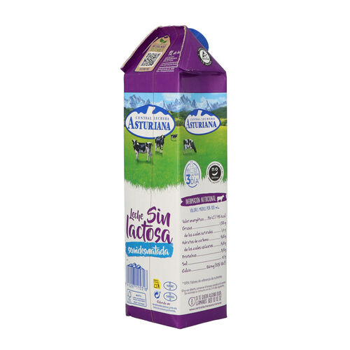 LECHE SIN LACTOSA SEMIDESNATADA CENTRAL LECHERA ASTURIANA 1L image number