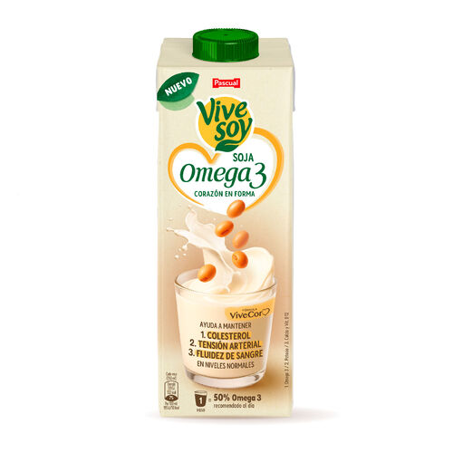 Bebida de soja con Omega 3 VIVESOY 1L image number