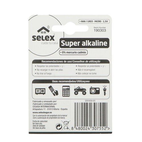 Pila POWERKING alcalina lr03 pack 4uds image number