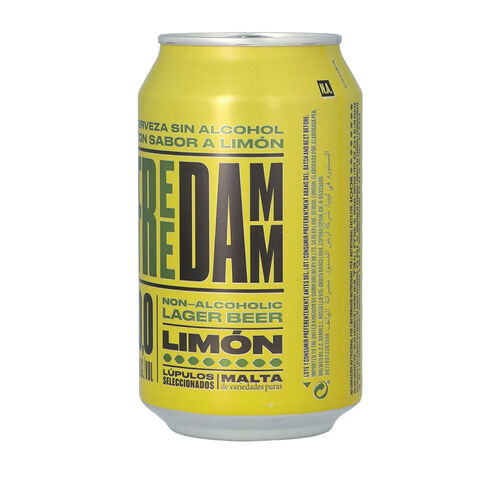 Cerveza sin alcohol sabor limon free DAMM 33cl image number