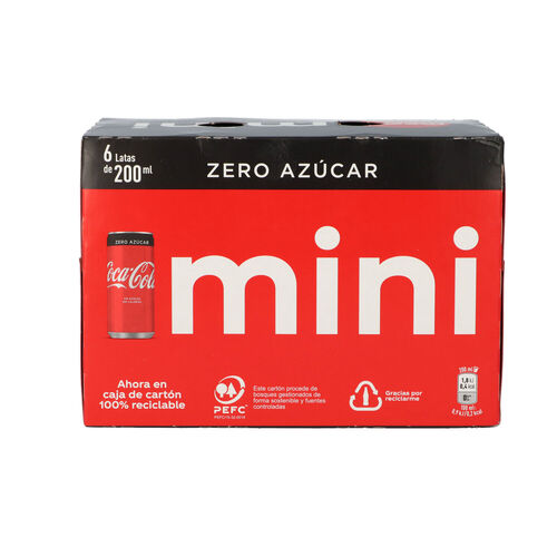 REFRESCO COCA COLA ZERO MINI 6x200ml image number