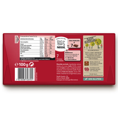 Chocolate con leche Dolca NESTL&Eacute; 100g image number